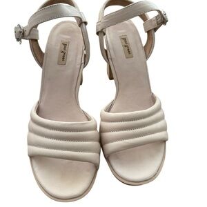Paul Green Cream Heels with Ankle Strap Size 6 1/5 - retails for $389